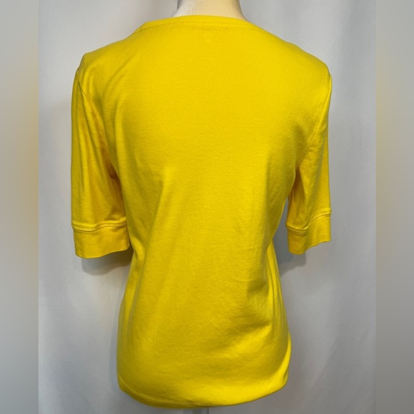 Jones New York Yellow Short Sleeve Blouse PL - Picture 2 of 5